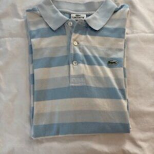 Lacoste Polo Blue White Stripe Size 6
